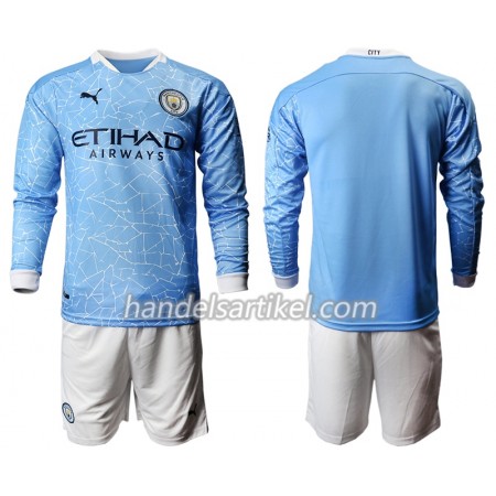 Manchester City Kinder Heim Trikotsatz 2020/21 Langarm (+ Kurze Hosen)